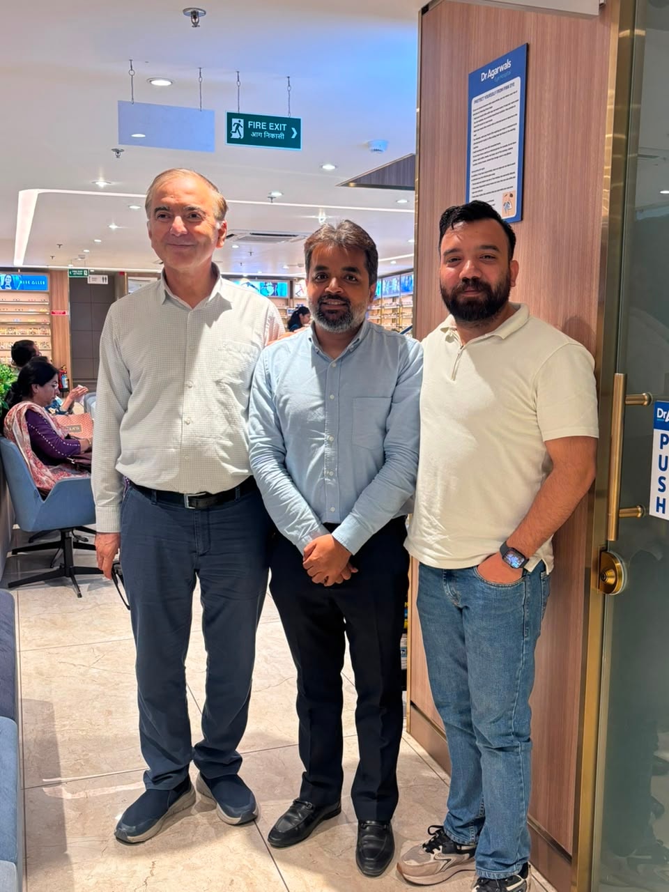 Patient Murad with Wiseheal Healthcare team at Dr. Agarwal's Eye Hospital